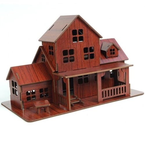 Sanfly Houten puzzel 3D model games gezellig huisje mechanisch huis van hout handwerk DIY voor kinderen kit voor volwassenen geschenken mechanisch handwerk