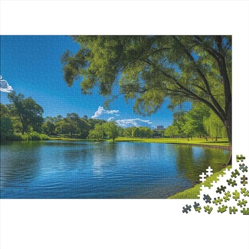 PMVCFRXA Puzzel met 500 delen, groene rivierdam, puzzel voor volwassenen, groene rivierdam, houten speelgoed, veeleisende spellen, 500 stuks (52 x 38 cm)