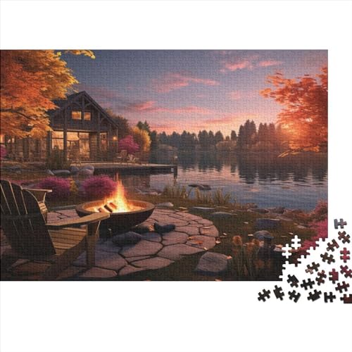 SAYOBO Lochs Legpuzzels, 500 stukjes puzzel, educatieve spelletjes, zonsondergangen, hersenteaser, vorm geestesspellen, mentale oefening analytisch, 500 stuks (52 x 38 cm)