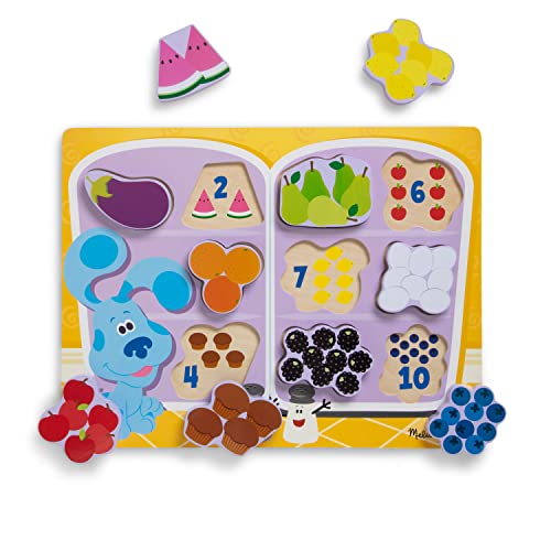 Melissa & Doug Blue’s Clues & You! Extra dikke houten puzzel Koelkastproducten (10 stukjes)