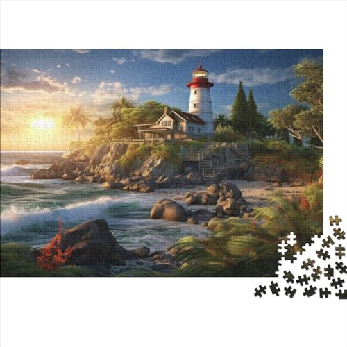 FSMHDG Houten puzzel plezier Coastal Lighthouses met 1000 delen   Ontworpen voor creatieve geesten   Plezier voor jong & Oud