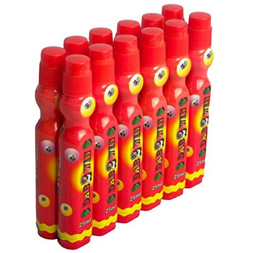 Bingo House 12x 25ml Rode Slimline Bingo Dabbers/Dauber/Markers voor Bingo Tickets