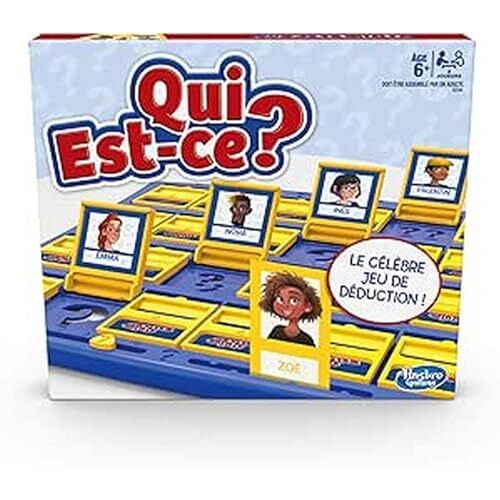 Hasbro Wie is het? spel Origineel Wie is het-spel voor kinderen vanaf 6 jaar, voor 2 spelers (French Version)