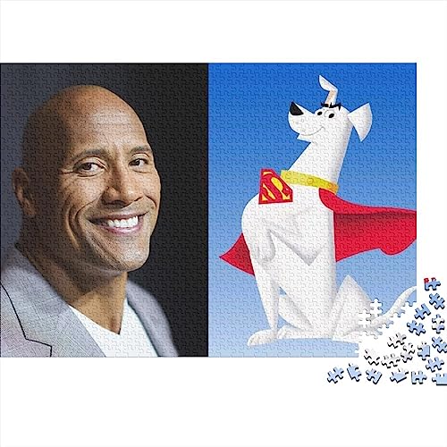 ROCILA DC League of Super-Pets Puzzel 1000 stukjes, gepersonaliseerd uitdagend voor volwassenen en kinderen, cartoon-animatie, animatie, anime, filmpuzzel, doe-het-zelf kit, uniek cadeau, woondecoratie, 1000 stuks (75 x 5 cm)