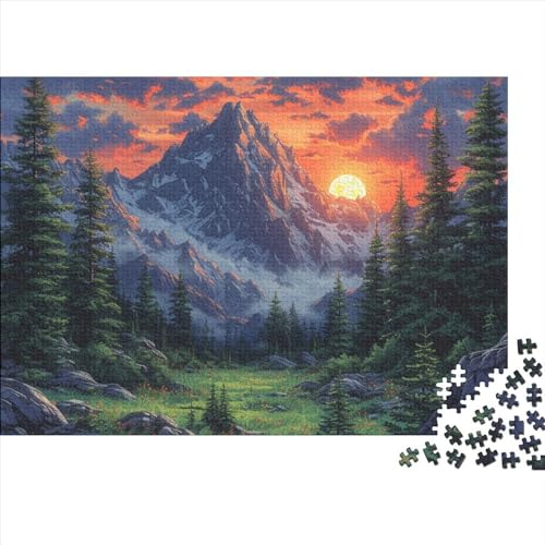 PMVCFRXA Zonsopgang en zonsondergang puzzel 500 stukjes puzzel voor volwassenen zonsopgang en zonsondergang houten speelgoed decoratie 500 stuks (52 x 38 cm)