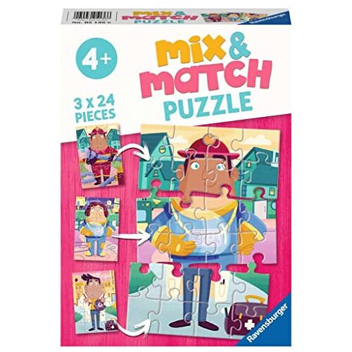 Ravensburger Mix & Match puzzel De leukste beroepen 3 x 24 stukjes kinderpuzzel