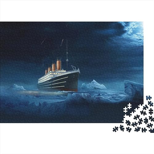 VHOMES Titanic Puzzel, 500-delige puzzel voor volwassenen en tieners, houten puzzel, speelgoedspel, ontdek creativiteit en probleemoplossing, 52 x 38 cm