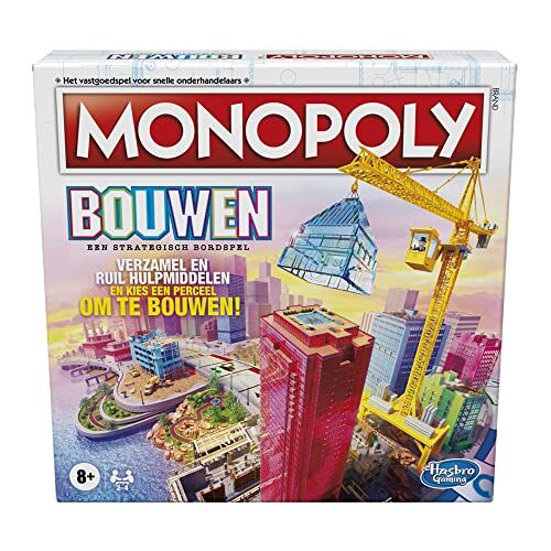 Monopoly Bouwen-bordspel, strategiespel, familiespel, spellen voor kinderen, leuk spel om te spelen, familiebordspellen, vanaf 8 jaar