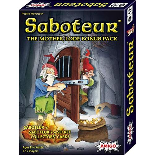 AMIGO Saboteur Moeder Lode Bonus Pack Kaartspel met Saboteur, Saboteur 2 & Geheime Verzamelaarskaart Amazon Exclusief Blauw