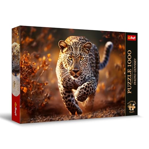 Trefl Premium Plus Quality Puzzle Photo Odyssey: Wild luipaard 1000 stukjes, Unieke fotoserie, Perfect passende elementen, voor volwassenen en kinderen vanaf 12 jaar