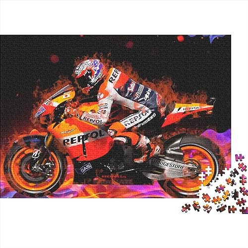 NEDLON Motorfiets legpuzzels voor volwassenen 500 stukjes puzzel hersenkraker spel kunstcollectie hersenkraker volwassenen premium kwaliteit houten puzzel 500 stuks