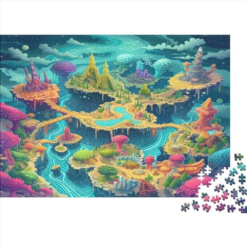 DAKINCHERRY Outer Space Kleurrijke puzzel, 1000 stuks, ontspanning, mysterieuze ruimte, aanbevolen vanaf 14 jaar, hoogwaardige druk, 1000 stuks (75 x 50 cm)