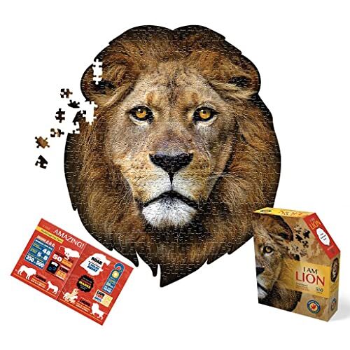 Madd Capp 883001 Animal Shape Puzzle Leeuw, contourpuzzel, 550 stukjes, voor kinderen en volwassenen, meerkleurig