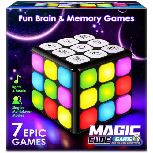 SUPER JOY Elektronisch handheld-spel, 7 grappige hersenen en geheugen, speeldobbelstenen, cool speelgoed, sensorische spelletjes voor jongens en meisjes, kerst-/verjaardagscadeaus voor kinderen van 6