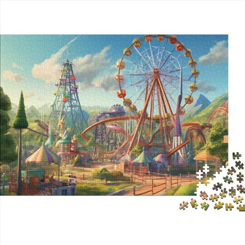 WWJLRLXTO Amusement Park Puzzel voor volwassenen, 300 stuks, voor volwassenen, stressverminderende kinderen, educatief voor volwassenen en kinderen vanaf 14 jaar, 300 stuks (40 x 28 cm)