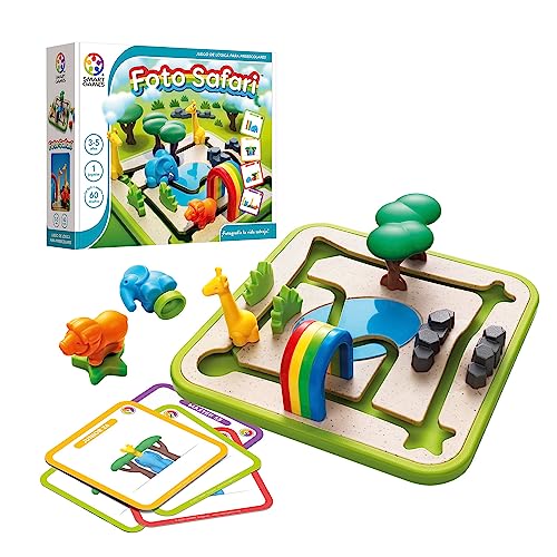 SmartGames Smart Games Foto Safari, kinderspellen, puzzel voor kinderen, educatief spel voor kinderen van 3 jaar, spelletjes voor kinderen van 3 jaar of meer, cadeau voor kinderen van 3 jaar of meer