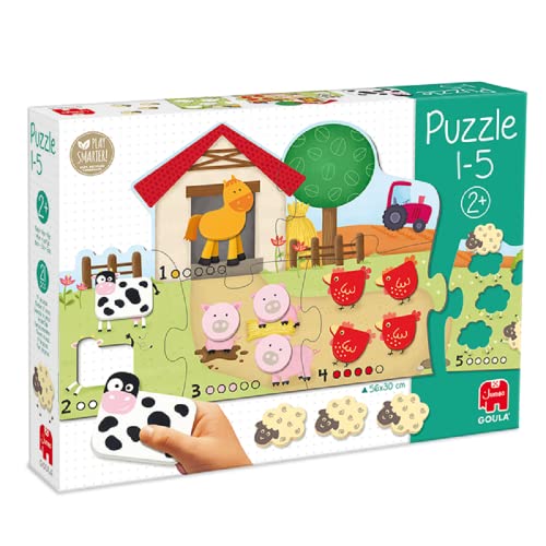 Goula Jumbo  Telpuzzel 1 5 Kinderpuzzel Peuters vanaf 2 Jaar Nederlands Leren tellen