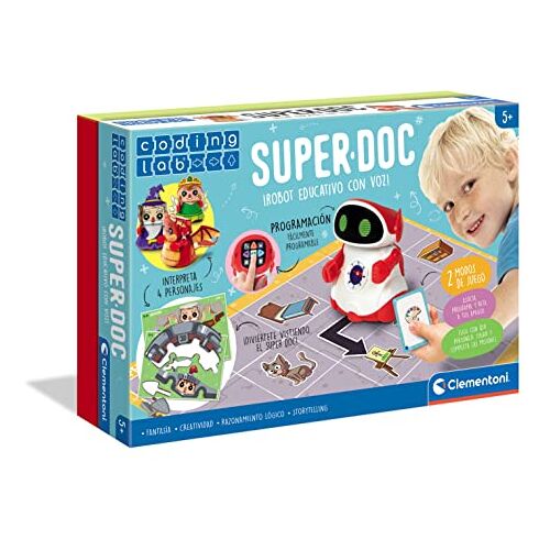 Clementoni 55379.2, Super Doc educatieve robot voor 5 jaar, veelkleurig, 9,6 x 42,4 x 28,0 cm [Spaanse en Engelse versie]