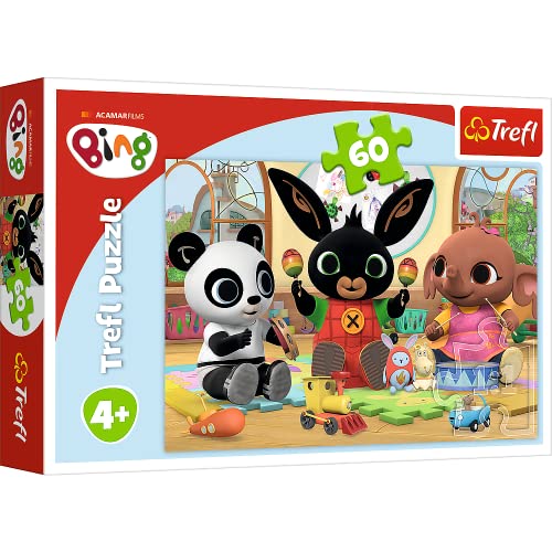 Trefl , Puzzel, Bing Bunny, 60 stukjes, Op het ritme van Bing, voor kinderen vanaf 4 jaar