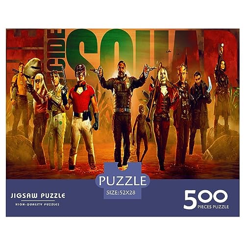 VHOMES 500-delige puzzel voor volwassenen Suicide Squad-puzzel voor volwassenen, 500-delig puzzelspel speelgoed voor volwassenen (maat 52 x 38 cm)
