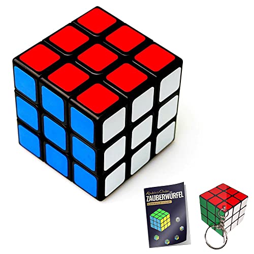 Generic Magische kubus Magic Cube 7 x 7 cm en magische kubus 3 x 3 cm als sleutelhanger, Speed Cube, anti-stress speelgoed, 3D magische dobbelsteen