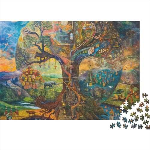 PMVCFRXA Vreemde grote boompuzzel 500 stukjes, puzzel voor volwassenen, vreemde grote boom, houten souvenir, 500 stukjes (52 x 38 cm)