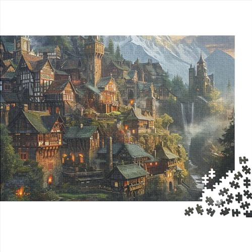 PMVCFRXA Steden en Dorpen 500 Stukjes Puzzel Volwassen Puzzel Impossible Puzzel Steden en Dorpen Educatief Spel Uitdagende Puzzel Voor Houten Speelgoed Cadeau 500 Stuks (52 x 38 cm)