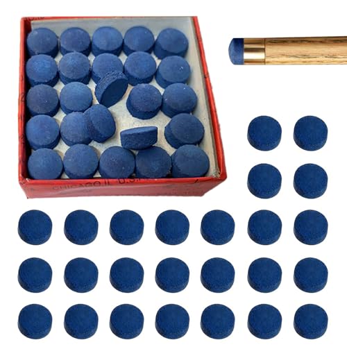 Lahviuu Pool Cue Tips, 50 stuks 10 mm Snooker Cue Tip Blue Diamond Cue Tips Pool Tips Pool Biljart Cue Tips, Cue Vervanging Tips Pool Stick Tips voor Pool Cues