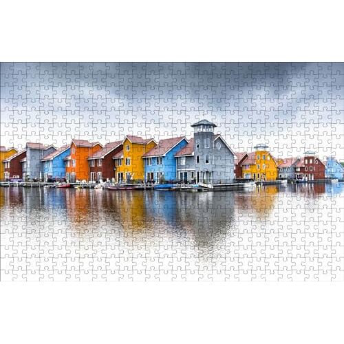 GUOHLOZ puzzel, 1000 stukjes,doe-het-zelf puzzel, vermaak, cadeau, plezier, klassieke puzzels, Stad, 75x50cm