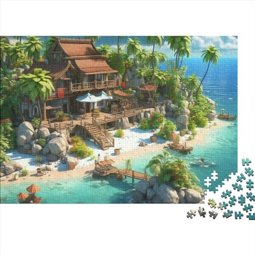 PMVCFRXA Vakantiebaai 500 stukjes puzzel volwassenen puzzel vakantiebaai houten speelgoed uitdagend 500 stuks (52 x 38 cm)