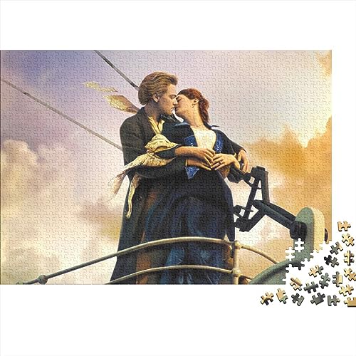 VHOMES Titanic Puzzel, 500-delige puzzel voor volwassenen en tieners, houten puzzel, speelgoedspel, ontdek creativiteit en probleemoplossing, 52 x 38 cm