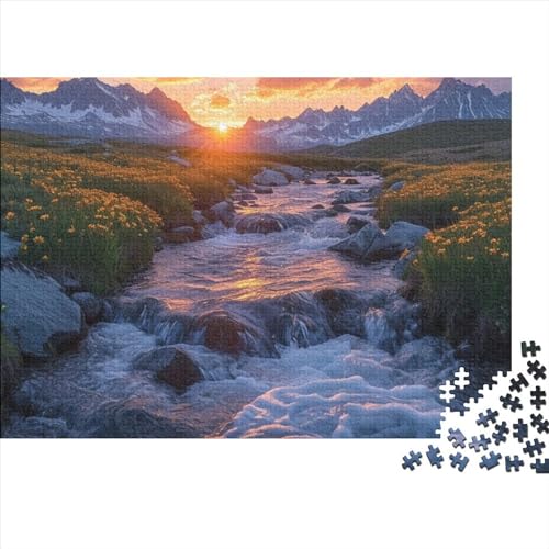 PMVCFRXA Zonsopgang en zonsondergang puzzel 500 stukjes puzzel voor volwassenen zonsopgang en zonsondergang houten puzzel decoraties 500 stuks (52 x 38 cm)