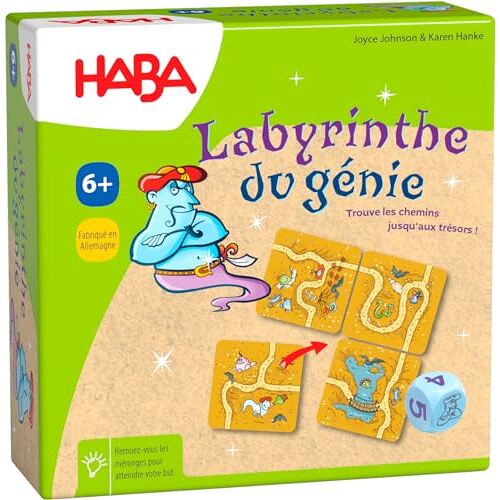 HABA 301887 Labyrint of Genies-Kaartspellen Snelheidsspellen Bordspellen voor Kinderen Puzzel, M