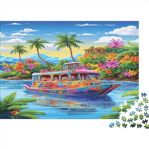 SkyClouf Vakantiebaai, 300 stukjes, voor volwassenen, tieners, impossible puzzel, vakantieboek voor het hele gezin, plezier, gezinnen, puzzels, cadeau, houten speelgoed, 300 stuks, 40 x 28 cm