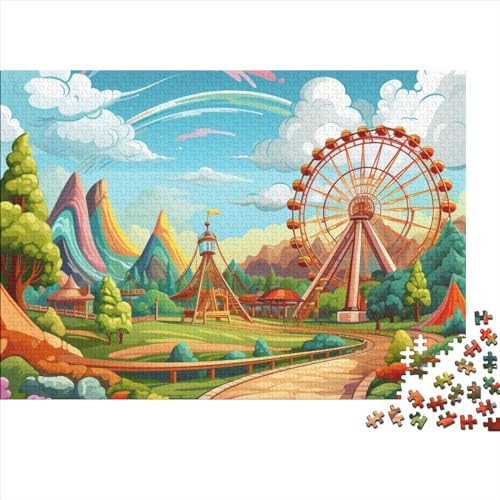 PMVCFRXA Amuseparken Puzzel 1000 stukjes geschikt voor volwassenen pretparken speelgoedpuzzel van hout cadeau 1000 stuks (75 x 50 cm)