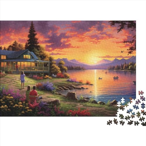 SAYOBO Lochs Legpuzzels, 300 stukjes puzzel, educatieve spelletjes, zonsondergangen, hersenteaser, entertainment, geestelijke oefeningen, geschikt voor kinderen van 12 jaar en volwassenen, 300 stuks (40 x 28