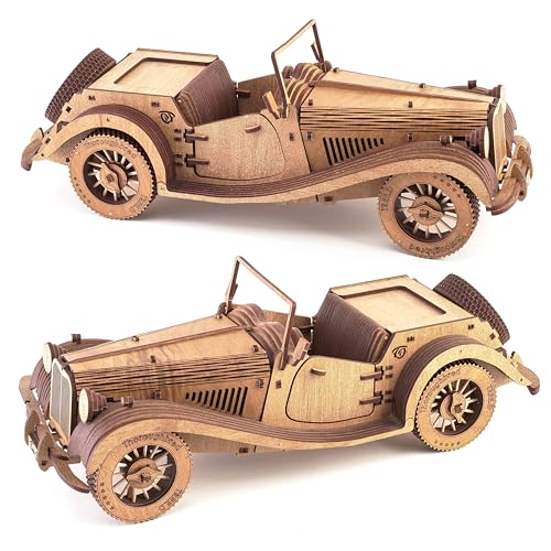 Tree D Puzzle Vintage auto Model Kit Auto 3D Puzzel Kit Idee Brain Teaser Puzzels Sonoma Houten 3D Puzzels Model Kits voor Volwassenen Model Car Kits om te bouwen