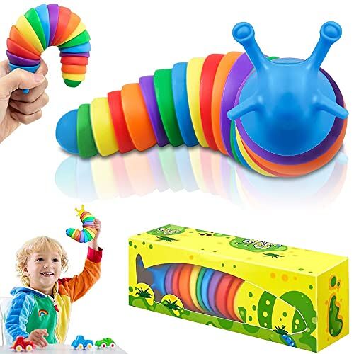 SKLO fidget slugs-speelgoed, fidgets slug speelgoed, rupspeelgoed, antistress speelgoed, slakkenspeelgoed, sensory speelgoed, super-slakkenspeelgoed, voor kinderen en volwassenen, geschikt voor stressvermindering