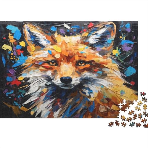 OPSREY Animal Puzzel 1000 stukjes voor volwassenen, puzzel voor volwassenen, Fox in A, kleurrijke puzzel, vloerpuzzelset en familiespel, 300 stuks, 40 x 28 cm