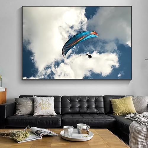 zysnb 1000 Stuk Puzzel Puzzel Parachutespringen Muurschildering Canvas Schilderij Parachutespringen Landschap Poster Afdrukken Geschikt voor Slaapkamer Woonkamer Kunst Puzzel