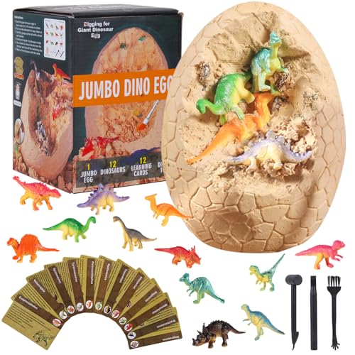 Sgizoku Grote dinosaurus ei voor kinderen, dinosaurussen graven kit, graaf 12 stuks dinosaurus figuren, jongens dinosaurussen partij spel STEM leren speelgoed dino cadeau voor jongens vanaf 6 jaar