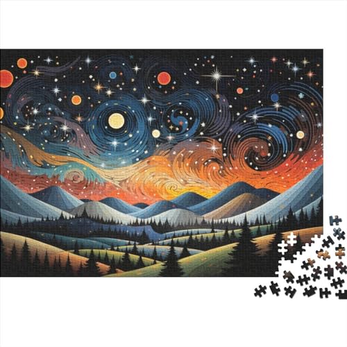 OPSREY Abstract Star Puzzel, 1000 stukjes, voor volwassenen, vloerpuzzel, 1000 stukjes, 75 x 50 cm