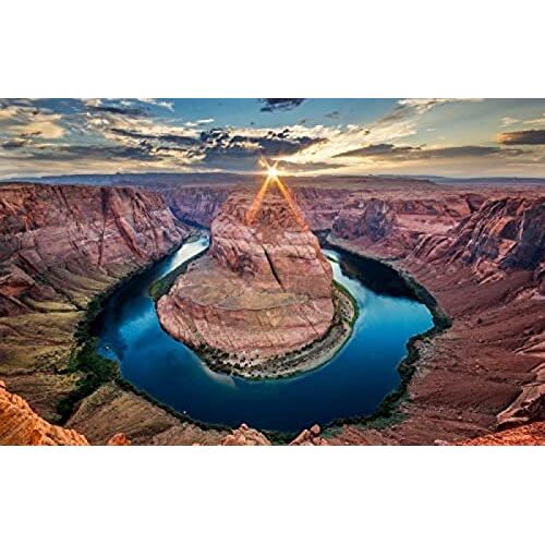 ANSNOW 1000 Stuks Kinderspierpuzzel Girl Natural Beauty, Sun, River, Colorado, Canyon, Arizona, Vs./Laei157/70 * 50 Cm