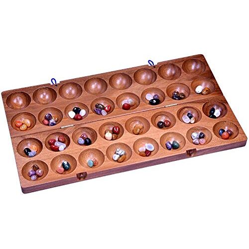 LOGOPLAY Hus Bao Kalaha Mancala stenen spel edelstenen spel van sperma hout incl. edelstenen