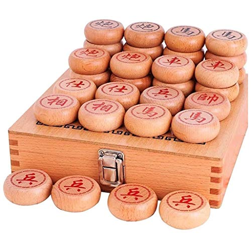 MekUk Chinees schaken Houten chinese schaak lederen schaakbord draagbare geschenkdoos decoratieve ornamenten interactieve spel vrije tijd vroege educatie puzzel (Size : 21.5 * 21.5 * 5.5cm)