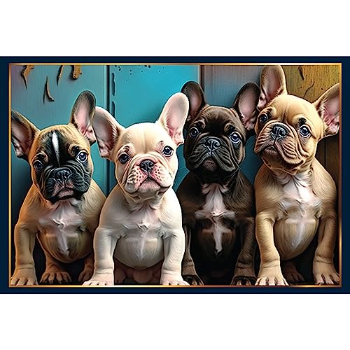 Piece of Mind Franse Bulldog puzzel  Franse Bulldog 50x70cm 1000 Stukjes Honden Puzzel, Franse Bulldog, Hondeneigenaar Cadeau, Franse Bulldog, Kleurrijke Muur