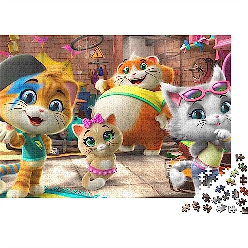 ROCILA 44-Gatti Puzzel, animatie-animatiepuzzel, 300-delige puzzel, cadeau voor volwassenen, huisdecoratie, 300 stuks (40 x 28 cm)