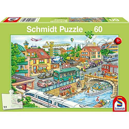 Schmidt SCH-56309 Voertuigen en verkeer, 60 stukjes Puzzel vanaf 5 jaar voertuigen puzzel