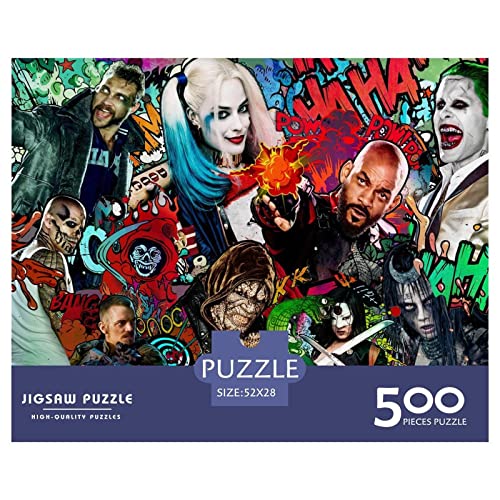 VHOMES 500-delige puzzel voor volwassenen Suicide Squad-puzzel voor volwassenen, 500-delig puzzelspel speelgoed voor volwassenen (maat 52 x 38 cm)