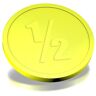 CombiCraft plastic 1/2 consumptiemunten fluor geel, doorsnede 29mm, verpakking van 250 stuks, betaalmiddel voor halve consumpties op feestjes, festivals en events